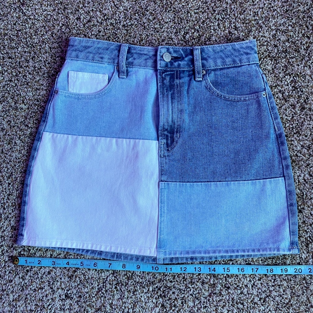 PacSun denim patchwork skirt!